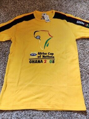 Vintage Africa Cup of Nations Ghana 2008 Embroidered Soccer T-shirt - Size L